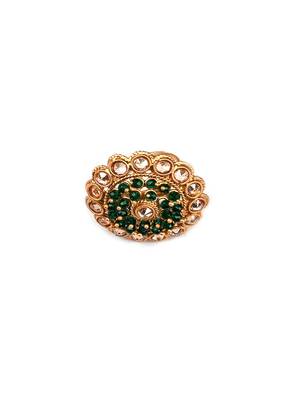 Gold plated square rajwadi mangalsutra and ring combo set 5