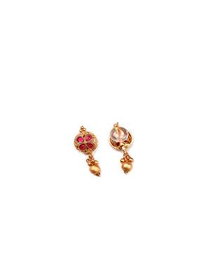 Gold plated red kemp rajwadi mangalsutra and ring combo set 3