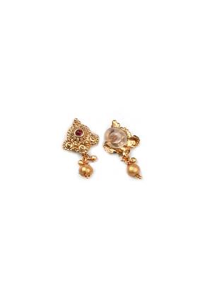 Gold plated rajwadi mangalsutra and red hydra adjustable ring combo set 3