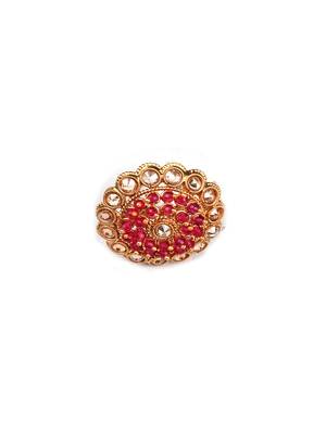 Gold plated rajwadi mangalsutra and red hydra adjustable ring combo set 4