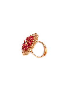 Gold plated rajwadi mangalsutra and red hydra adjustable ring combo set 5