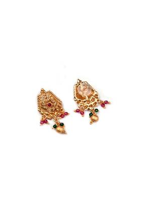 Gold plated rajwadi mangalsutra with multicolor hydra beads and ring combo set 3