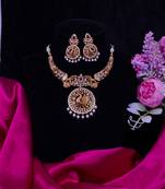 Gold plated peacock necklace set