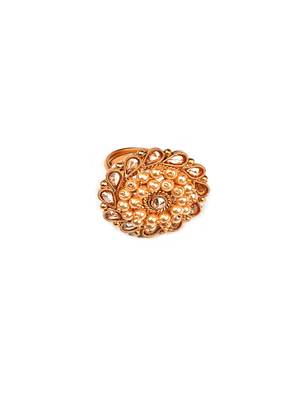 Gold plated rajwadi mangalsutra with multicolor hydra beads and ring combo set 5