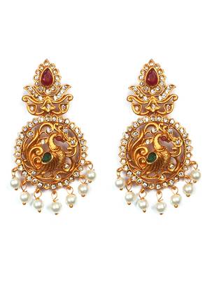 Gold plated peacock necklace set 4