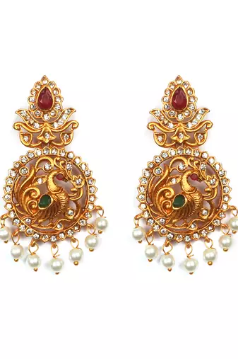 Gold plated peacock necklace set