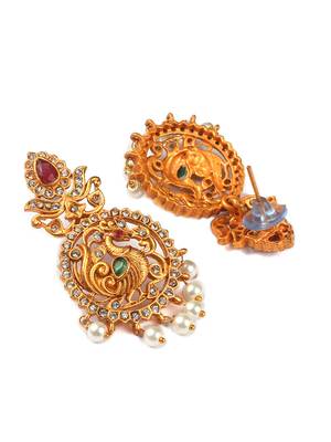 Gold plated peacock necklace set 5