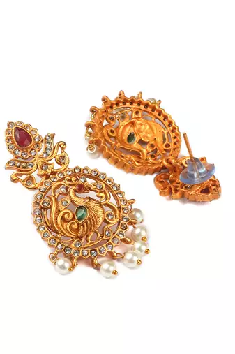 Gold plated peacock necklace set