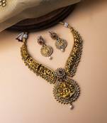 Gold plated temple necklace set