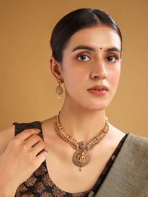 Gold plated temple necklace set 2