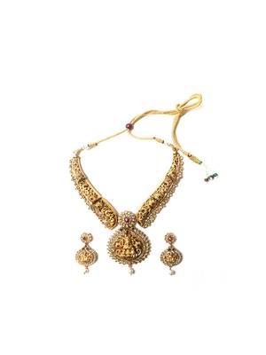 Gold plated temple necklace set 3