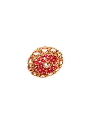 Stylish gold plated rajwadi mangalsutra and ring combo set 4