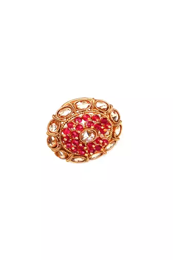 Stylish gold plated rajwadi mangalsutra and ring combo set