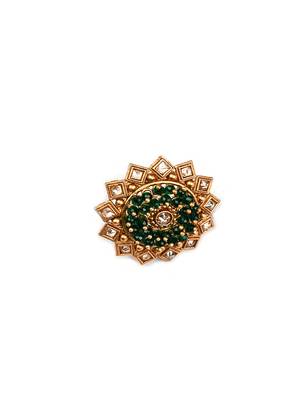 Gold plated rajwadi mangalsutra and ring combo set 5