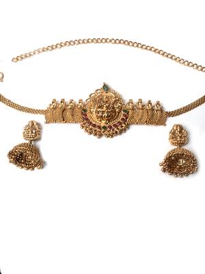 Gold plated temple choker set 3