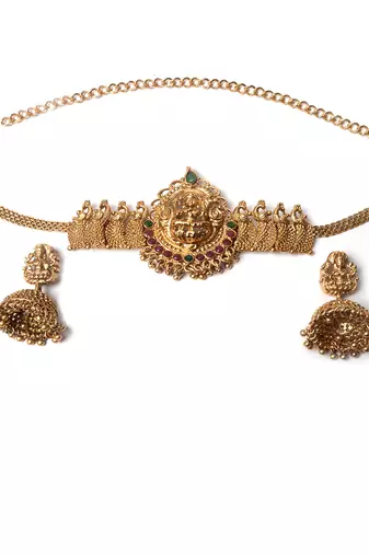 Gold plated temple choker set