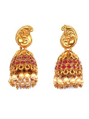 Gold matte finish multilayered green laxmi pendant syle set 4