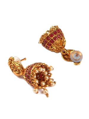 Gold matte finish multilayered green laxmi pendant syle set 5