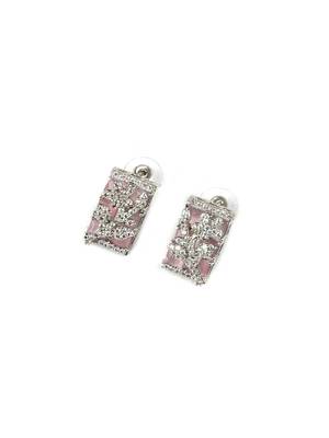 Silver plated square pink ad pendant set with earrings 5