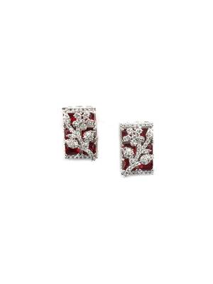 Silver plated square ad pendant set with earrings 4