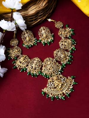 Traditional lord vishnu dashavtar necklace set 1