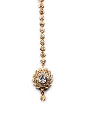 Luxurious rose gold plated flower mangtika for special occasions 3