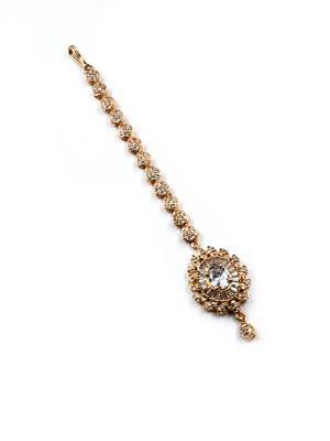 Luxurious rose gold plated flower mangtika for special occasions 4