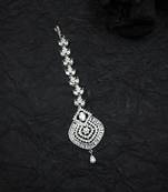 Stylish silver plated ad leaf mangtika for special occasions