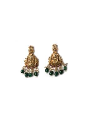 Luxurious gold plated long temple necklace set 4
