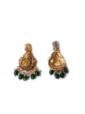 Luxurious gold plated long temple necklace set 5