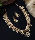 Gold plated long guttupusallu necklace set