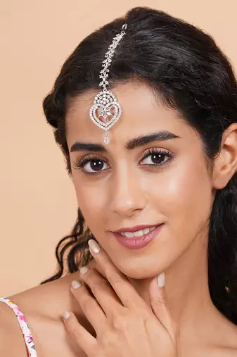 Elegant silver mangtika for special occasions