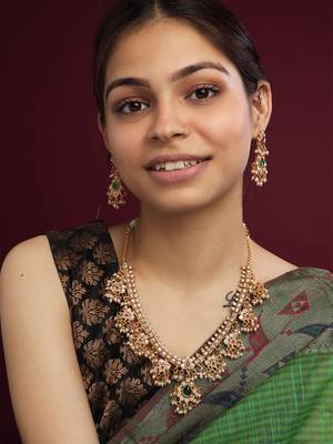 Gold plated short guttupusallu necklace set 2