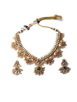 Gold plated short guttupusallu necklace set 3