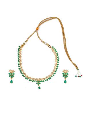 Trivami green ad stone necklace set 2