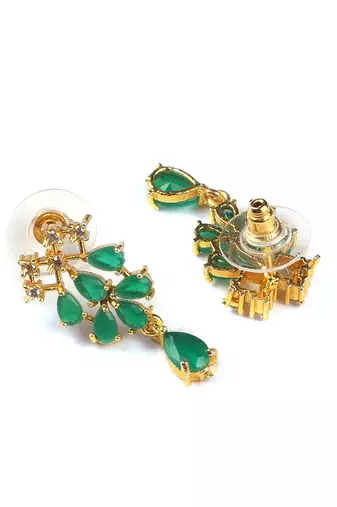 Trivami green ad stone necklace set