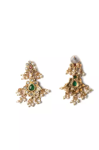 Gold plated short guttupusallu necklace set
