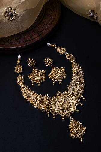 Unique long lord shiv parivar necklace set
