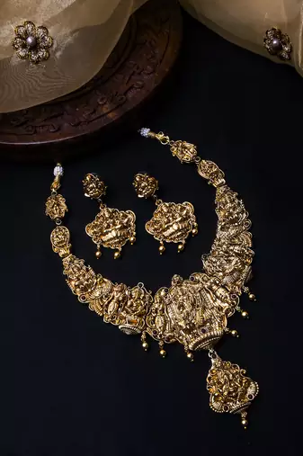 Unique long lord shiv parivar necklace set