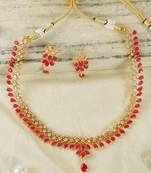 Trivami ruby ad stone necklace set