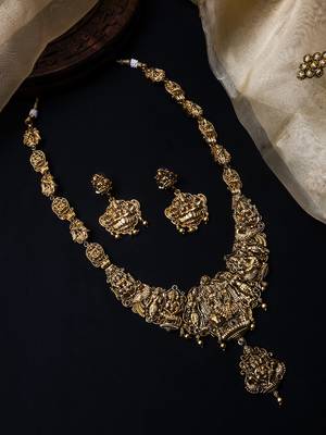 Lord shiv parivar style short necklace set 1