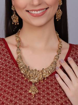 Lord shiv parivar style short necklace set 2