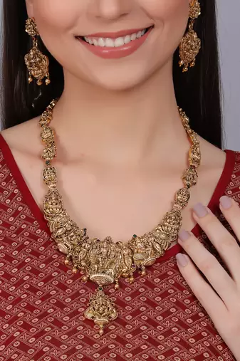 Lord shiv parivar style short necklace set