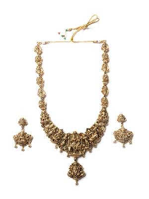 Lord shiv parivar style short necklace set 3
