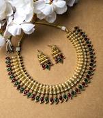 Ruby green mango platti necklace set