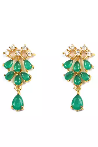 Trivami green ad stone necklace set