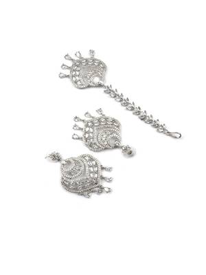 Celestial spark silver-plated earrings-maangtikka set 5