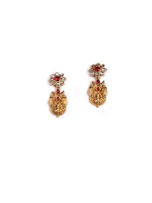Temple style red kemp studded long coin haram set 4