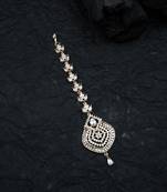 Stylish rose gold plated ad leaf mangtika for special occasions