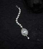 Luxurious silver flower mangtika for special occasions